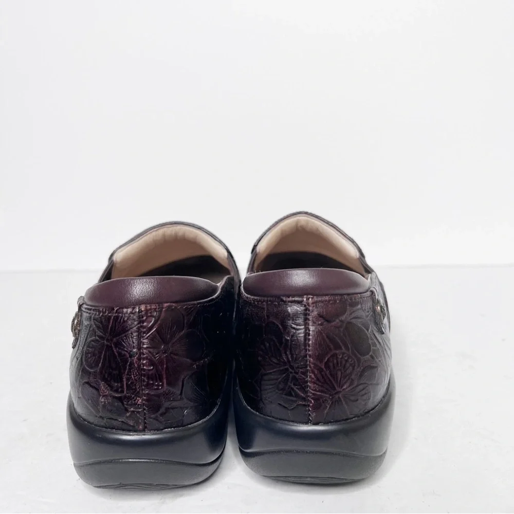 Alegria Keli Work Professional Shoes Brown Leather Size 38 Floral Size 7 Women’s
